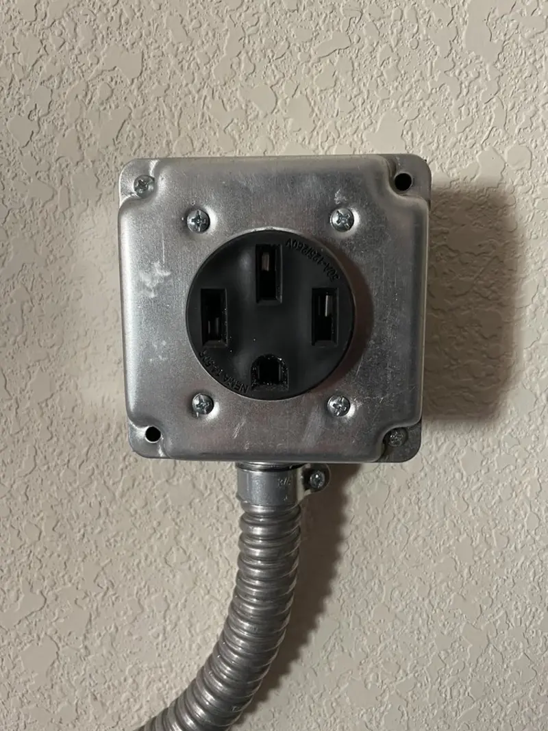 NEMA 14-50 outlet installed for Smart Home Electrical in Mustang