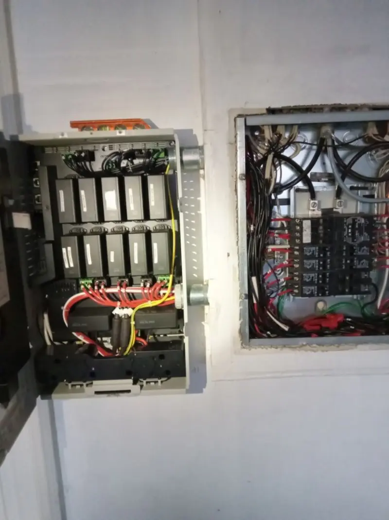 Electrical panel upgrade completed for Indoor Lighting Installation in Mustang